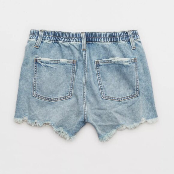 AERIE AMERICAN EAGLE Daydream Denim Short Light Wash Distressed Ripped Mid Rise? - Picture 5 of 14